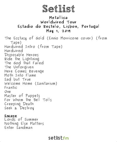 setlist fm|Metallica Concert Setlists .